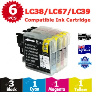 6x Compatible Ink Cartridge LC39 BK/C/M/Y For Brother MFC-J415W DCP-J125 J315W - Picture 1 of 6