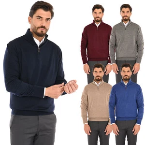 Cardigan Uomo Zip Lana e Cashmere Maglione Invernale Pullover con Cerniera - Imagen 1 de 26
