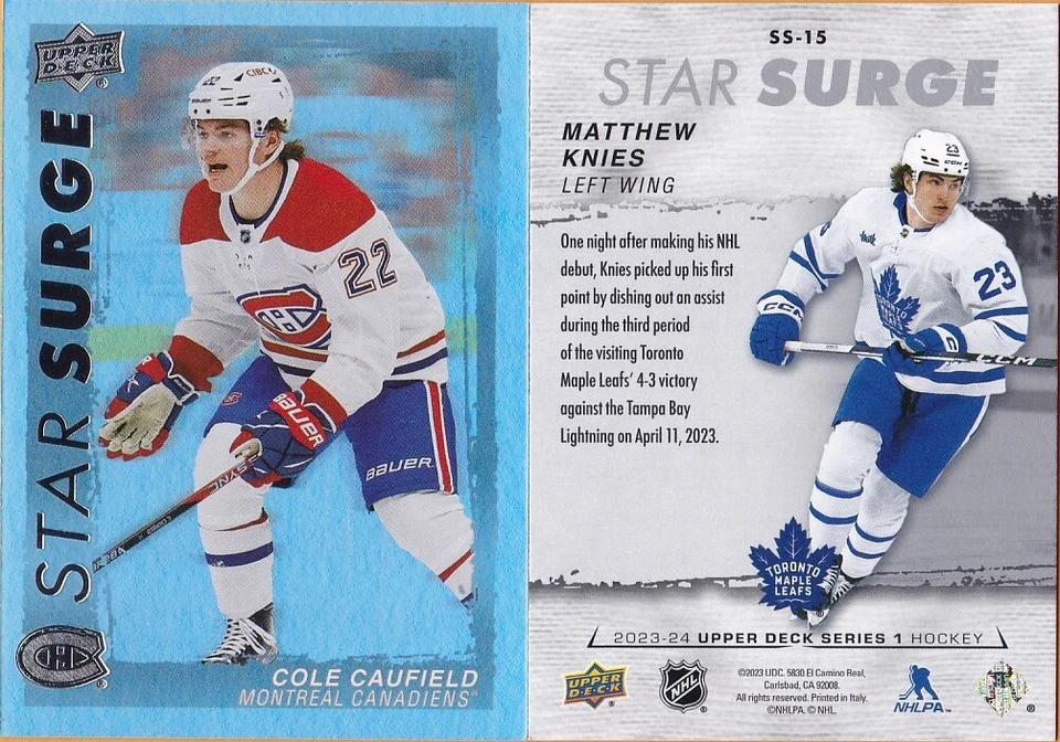 2023-24 Upper Deck Series 1 "Star Surge" #SS-1 to SS-30 - U-Pick From List - Image 1 of 1