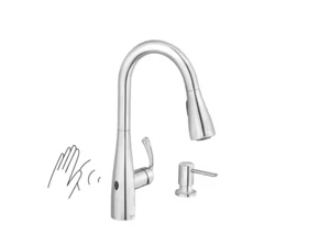 MOEN Essie Touchless Single-Handle Kitchen Faucet with MotionSense Wave - Chrome - Picture 1 of 4