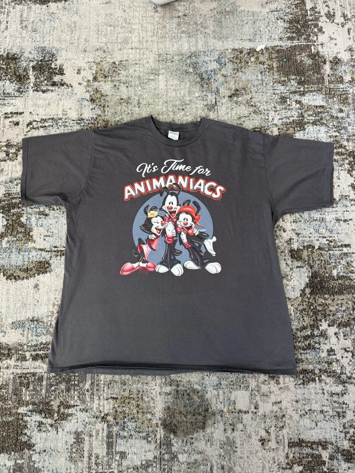 Vintage It’s Time For Animaniacs T-Shirt Adult 2XL Gray EUC No Stains Or Rips - Изображение 1 из 4