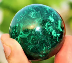 45MM Green Malachite Sphere Energy Chakra Natural Healing Crystal Gemstone Ball - Picture 1 of 10