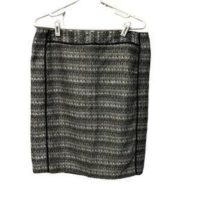 Liz Claiborne Pencil Skirt Womens Sz 12 Black White Straight Office Classic - Picture 1 of 5