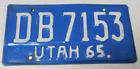 1965 Utah passenger car license plate