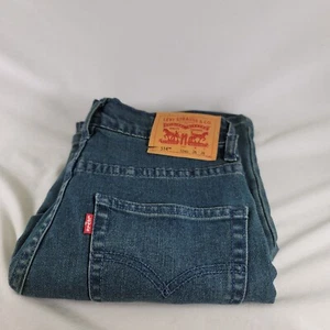 Levi's 514 Slim Straight Denim Blue Jeans Tag & measured Size 12 Reg 26x26 - Picture 1 of 11