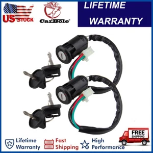 2 lgnition Key Switch + 4 Keys For 50/70/90/110/150cc dirt bikes/ATV/Quad/Go Kar - Picture 1 of 15
