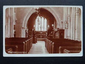Leicestershire FOXTON ST. ANDREW'S CHURCH Interior c1910 RP Postcard - Picture 1 of 2