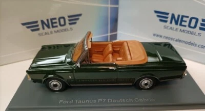 Neo 1/43 Scale Ford Taunus P7 Deutsch Cabrio Green Resin car model - Image 1 of 4