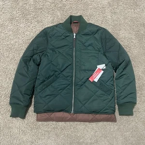 Robert Graham Jacket Men Small Green Reversible Bomber Quilted Military Full Zip - Picture 1 of 10