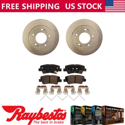 Kit de rotores de freno traseros + pastillas de cerámica y herrajes para Kia Niro 2017-2018 Foto 1 de 4