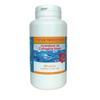 FRANCE HERBORISTERIE Hydrolysat de Collagène Marin - 200 gélules dosées à 350mg - France-Herboristeri
