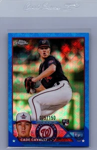 2023 Topps Chrome Logofractor Edition #61 Cade Cavalli Blue Refractor #/150 - Picture 1 of 2