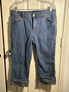 Austin Clothing Co Cuffed Denim Capri Size 14 Stonewash Blue - Picture 1 of 7
