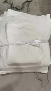 Pottery Barn Teen Fave T-Shirt Laken Set QUEEN WHITE 1 Kissenbezug - Bild 1 von 6