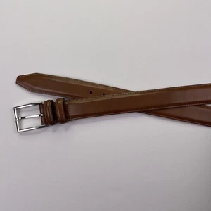 Martin Dingman Ledergürtel Herren 38 Cognac Mittelbraun Silber Farbe Schnalle 1,5" - Bild 1 von 10