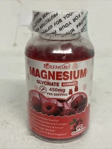 90 Gummies ASMGRG Magnesium Glycinate Gummies 450 Mg Magnesium Malate - Picture 1 of 4