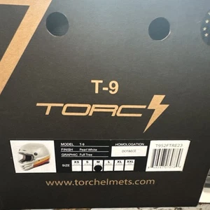Torc T9 Retro Full Face Helmet Pearl White Full Tree - Medium - Picture 1 of 5