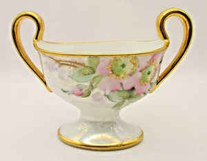 Antike T&V Limoges Frankreich Blumen Zuckerdose handbemalt irisierender Glanz - Bild 1 von 10