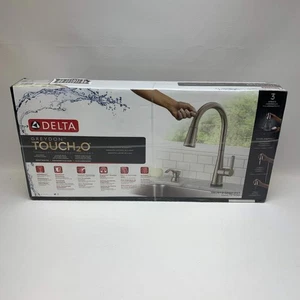 New Delta Greydon Touch2O Kitchen Faucet 19826TZ - Picture 1 of 4