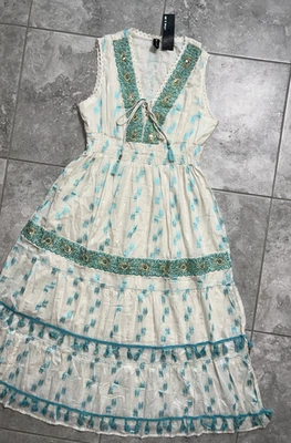 Maxi Vestido Me 2 Magic Anthropologie Calado en Niveles Bordado Boho Plus 2X Nuevo Foto 1 de 4