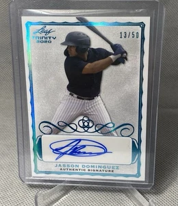 2020 Jasson Dominguez Leaf Trinity Rookie Card Green /50 A-JD1 RC Mint - Picture 1 of 2