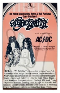 AEROSMITH ACDC 1978 RAPID CITY S DAKOTA KONZERT POSTER 11x17 DRAW THE LINE TOUR - Bild 1 von 4