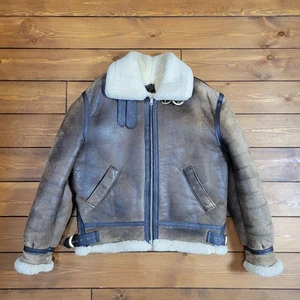 Insignia Leather Shearling B-3 Jacket US Made Men size 40 Brown Used - Picture 1 of 19