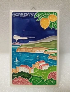 Vietri Ceramics 3x4.25’’ Capri Tile Made/Hand Painted in Italy Lemons Ocean - Picture 1 of 5