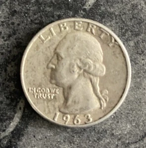 1963 Silver Quarter Washington Coin - Picture 1 of 2