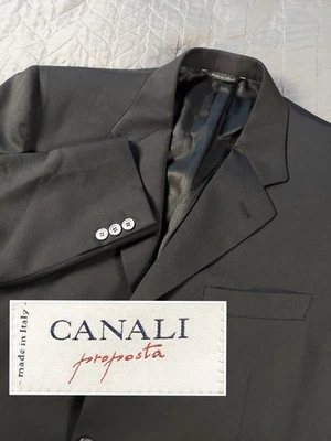 Canali Blazer Mens 42R Black Proposta Wool Sport Coat Suit Jacket Made in Italy - Image 1 of 4