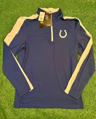 NFL Long Sleeve Antigua Indianapolis Colts 1/4 Zip Men’s Size Small Blue NWT - Image 1 of 4