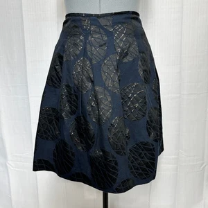 Vince ASO Blair Waldorf Gossip Girl Navy Polka Dot Circle Skirt Lined Sz: 10 - Picture 1 of 9