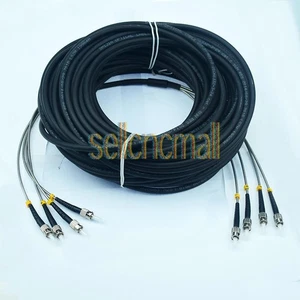 Field Outdoor ST-ST 4 Strand 9/125 Single Mode Fiber Patch Cord 100M - Picture 1 of 1
