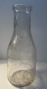 Quart Embossed Dairy Milk Bottle W.J. Kennedy Dairy Co DETROIT MICHIGAN MICH MI - Picture 1 of 9