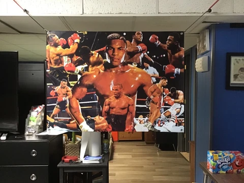 Huge! 43x32. MIKE TYSON Vinyl Banner POSTER  rocky Muhammad Ali ART boxing GGG Cover