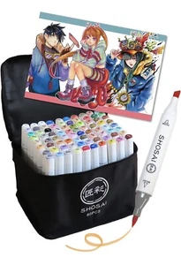 Shosai illustration markers 72 colors 80 pieces Japan - Picture 1 of 8