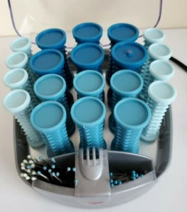 Juego de rodillos calientes compactos multitamaño Conair HS34RW 3 tamaños rizadores concurso azul - Imagen 1 de 4