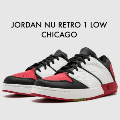 Кроссовки мужские Jordan Nu ретро 1 низкие Chicago Varsity красные черные 10 11 12 13 14 - Изображение 1 из 4