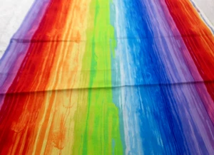 1 1/2 Yds Rain Blossom Chong-A-Hwang Timeless Treasure Bright Multicolor Stripe - Picture 1 of 5