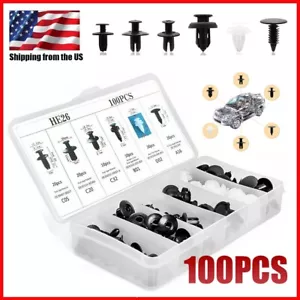 100PCS 6Size Bumper Clips Retainer Auto Car Plastic Rivets Fastener Fender Push - Picture 1 of 10