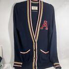 Abercrombie & Fitch Varsity Letter Cardigan Sweater Shawl Collar Womens L