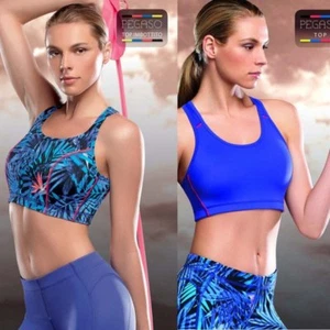 2 x TOP DONNA SPORTIVO IMBOTTITO LEPEL SPORT REGGISENO SOSTEGNO PALESTRA - Picture 1 of 12