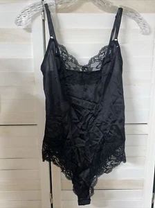 Vintage Sears schwarz Spitze Dessous Teddy 100 % Nylon Gr. 32 Small USA Union Label - Bild 1 von 8