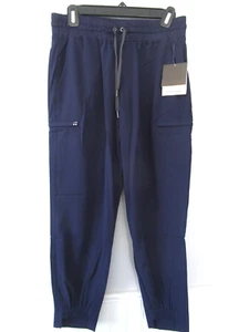 Pantalone incrociato bianco donna M Petite Nav blu 6 tasche hi low ibrido jogger scrub - Foto 1 di 16