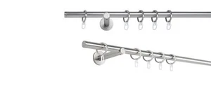 Gardinenstange auf Maß Rohr Match Wandabstand 12cm Farbe: Edelstahl-Optik - Bild 1 von 125