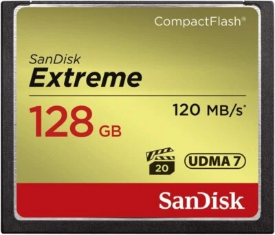 SanDisk 128GB Extreme CompactFlash Memory Card UDMA 7 Speed Up To 120MB/s - Image 1 of 2