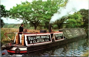 Postal de colección Steam Powered Narrowboat President Fellows Morton & Clayton Ltd - Imagen 1 de 2