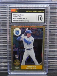 2022 Topps Update Silver Pack Bobby Witt Jr 1987 Chrome Rookie RC T87C-34 CSG 10