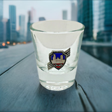Chicago Illinois State Shot Glass With Pewter Emblem Made In USA