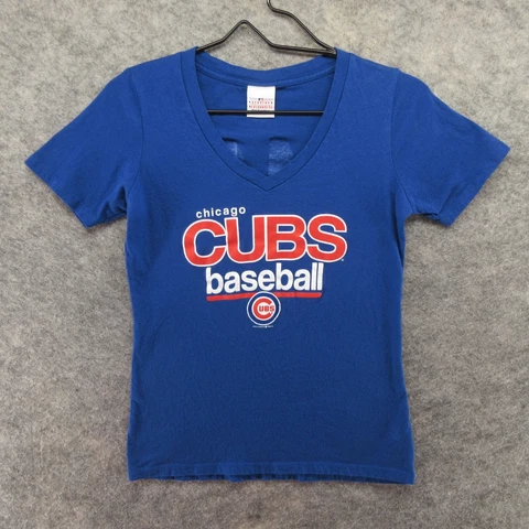Chicago Cubs Shirt Womens Small Blue Anthony Rizzo 44 MLB Baseball Short Sleeve Cover
